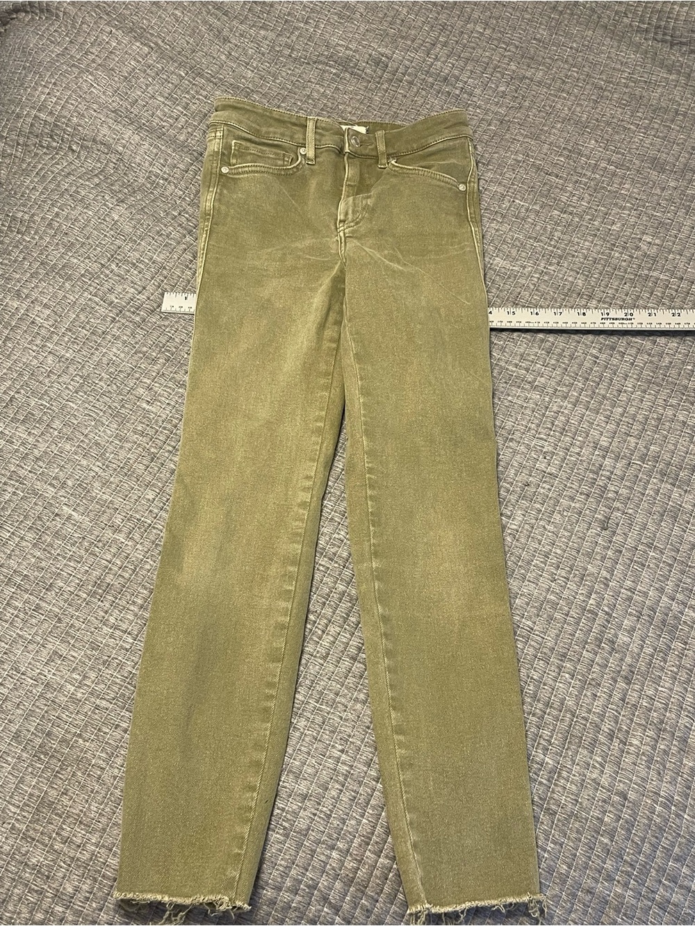 Free people Olive Green Slim Straight Jeans